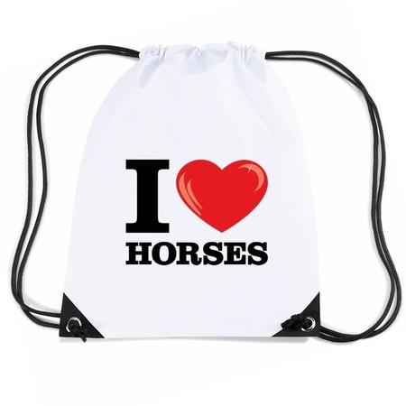 I Love horses nylon bag 