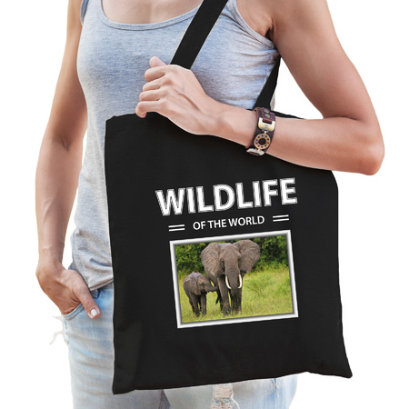 Elephant bag wildlife of the world black 