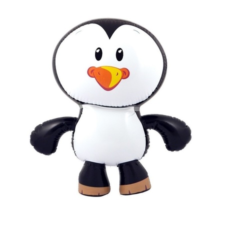 Opblaasbare dieren - Pinguin - wit/zwart - 56 cm - pvc kunststof