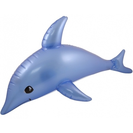 Blauwe opblaas dolfijn 53 cm