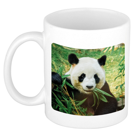 Bamboe etende panda koffiemok / theebeker wit 300 ml voor de natuurliefhebber
