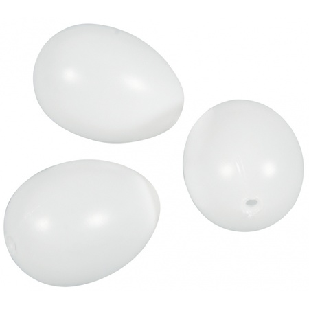 Witte plastic paaseieren 10 stuks 6 cm