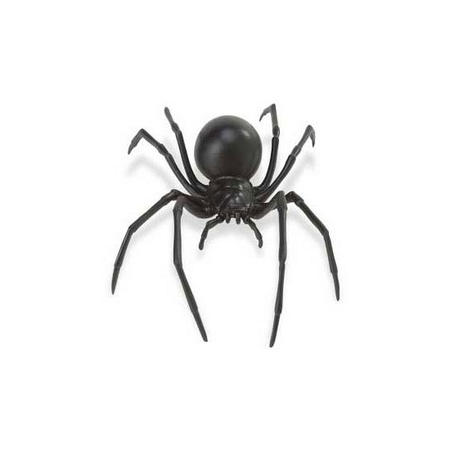 Plastic black widow spider