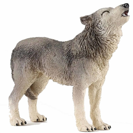 Plastic toy animals howling wolf 9 cm
