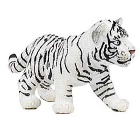 Plastic toy white tiger cub 7 cm