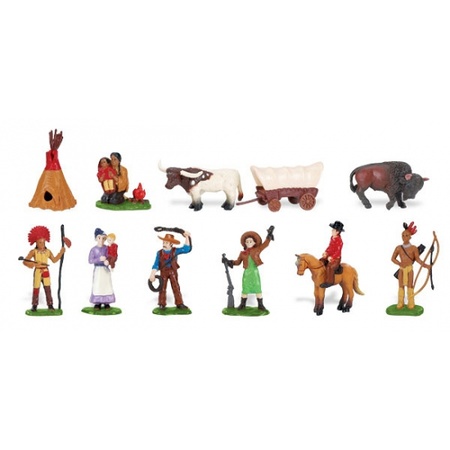 Plastic toy indians and cowboys