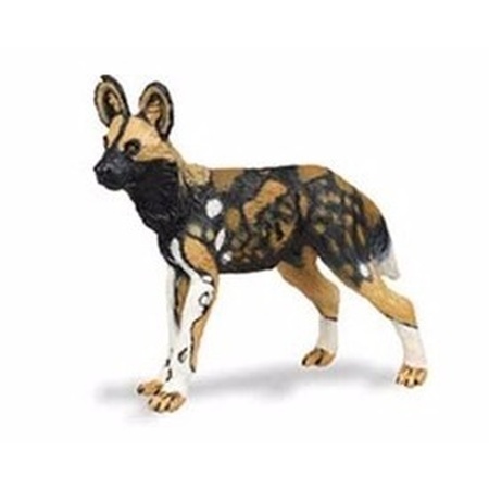 Plastic toy African wild dog 9 cm