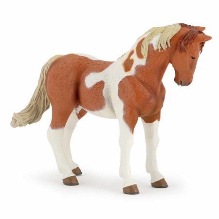 Plastic paard diertje bruin/wit 10 cm