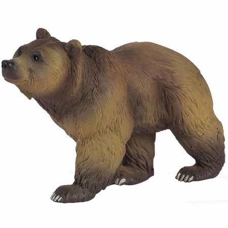 Plastic toy brown bear 11 cm