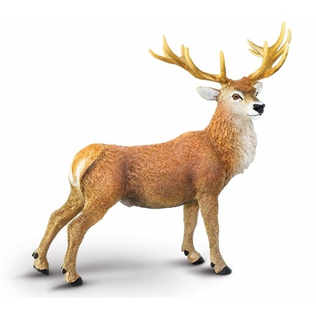 Plastic toy red deer buck 12 cm