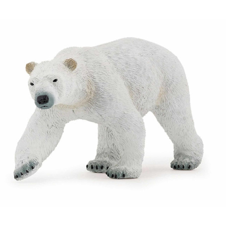 Plastic speelgoed figuren setje ijsbeer en 2x baby/kind 14 en 8 cm