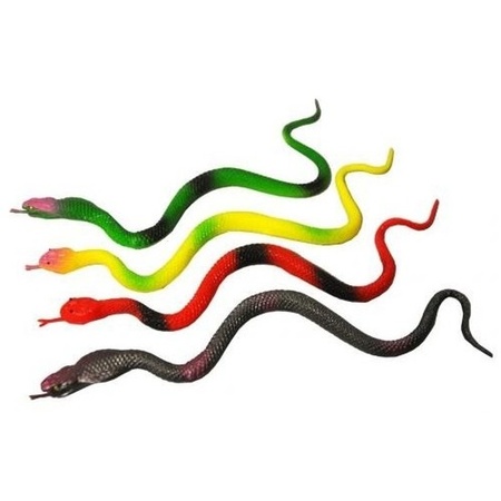 Plastic speelgoed slangen 4x stuks 23 cm