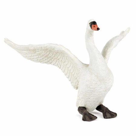 Plastic toy white swan 11 cm