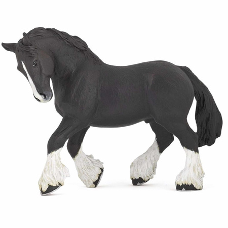 Plastic black Shire horse 15 cm