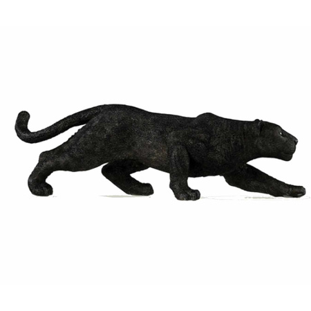 Plastic toy black leopard 14 cm