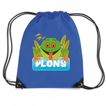 Plons the frog nylon bag blue 11 liter
