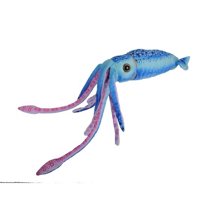 Plush blue octopus/squid cuddle toy 38 cm