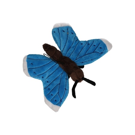 Blauwe vlinder knuffeldier 21 cm
