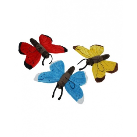 Blauwe vlinder knuffeldier 21 cm