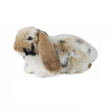 Pluche bruine/witte konijnen knuffel liggend 30 cm knuffeldieren