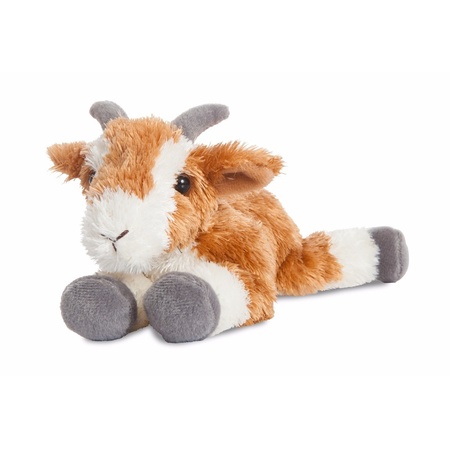 Plush brown/white goat cuddle toy 20 cm