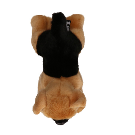 Plush brown/black German Shepherd cuddle toy 20 cm