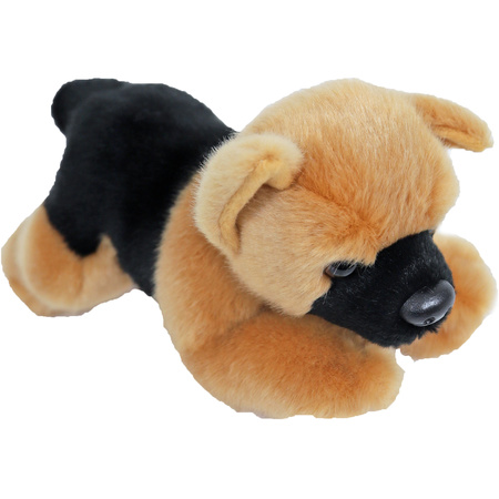 Bruin/zwarte honden knuffels 20 cm knuffeldieren