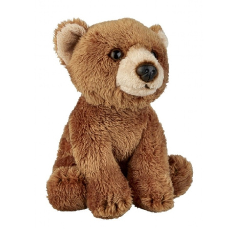 Plush brown bear cuddle toy 15 cm