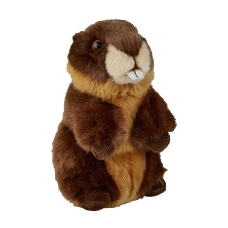 Plush brown beaver cuddle toy 18 cm