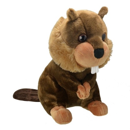 Plush brown beaver cuddle toy 25 cm