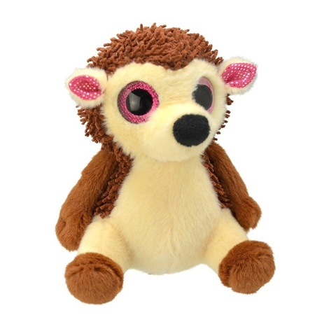 Plush brown hedgehog cuddle toy 19 cm