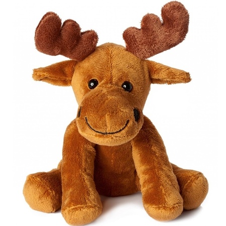 Plush brown moose cuddle toy 20 cm