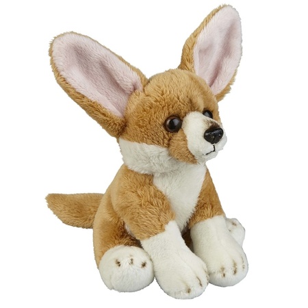 Plush brown fennec fox cuddle toy 15 cm