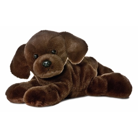 Plush brown labrador dog cuddle toy 20 cm