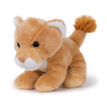 Plush brown lioness cuddle toy 13 cm