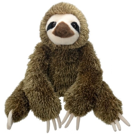 Plush brown sloth cuddle toy 30 cm