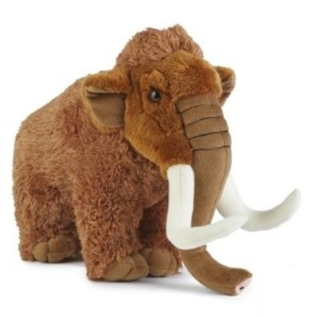 Plush brown mammoth cuddle toy 30 cm