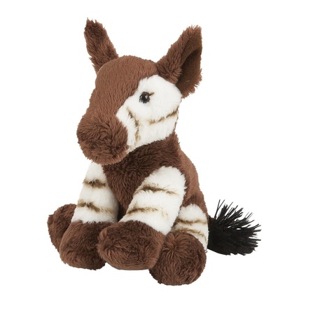 Plush brown okapi cuddle toy 16 cm