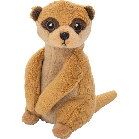 Plush brown meerkat cuddle toy baby 13 cm