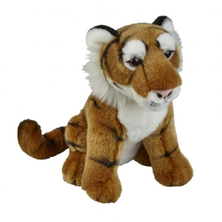 Plush brown tiger cuddle toy 28 cm