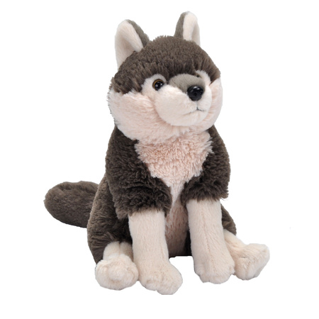 Knuffel wolf 25 cm cadeau sturen met XL Happy Birthday wenskaart