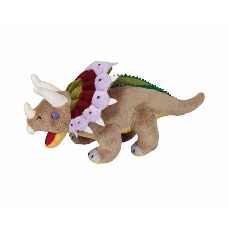 Setje van 2x knuffel dinosaurussen T-rex en Triceratops