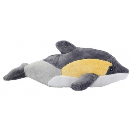 Pluche dolfijnen knuffel geel/grijs 25 cm