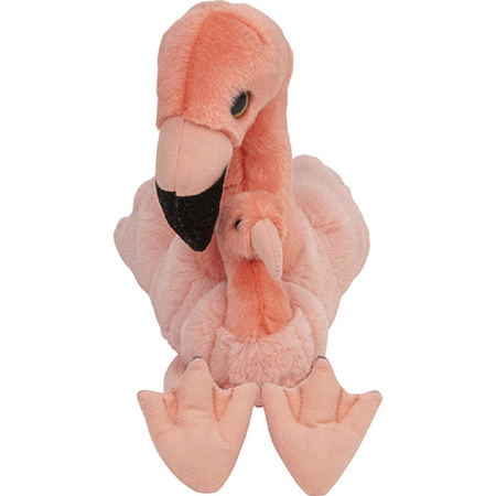 Plush soft toy family Flamingo bird mother and kid 22 cm