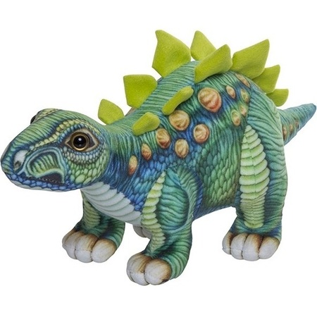 Speelgoed set van 2x pluche dino knuffels T-Rex en Stegosaurus van 30 cm