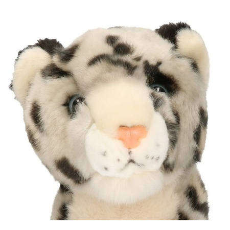 Plush grey snow leopard baby cuddle toy  18 cm