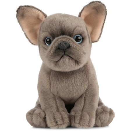 Plush grey French Bulldog dog cuddle toy 15 cm