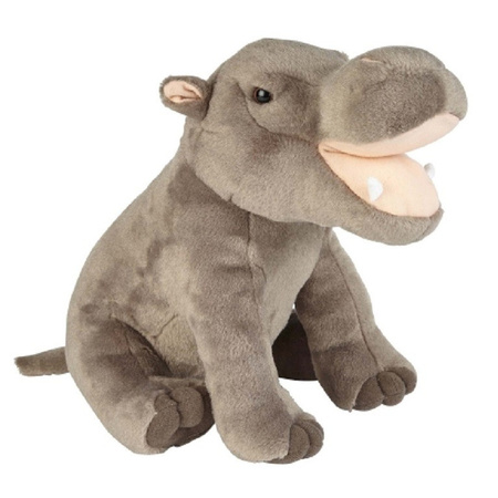 Plush grey hippo cuddle toy 30 cm