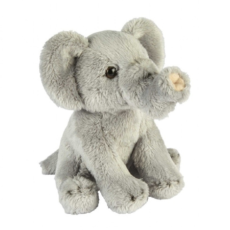 Safari animals serie soft toys 2x - Elephant and Zwarte Panter 15 cm