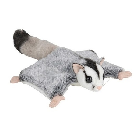 Plush grey flying squirrel cuddle toy 34 cm